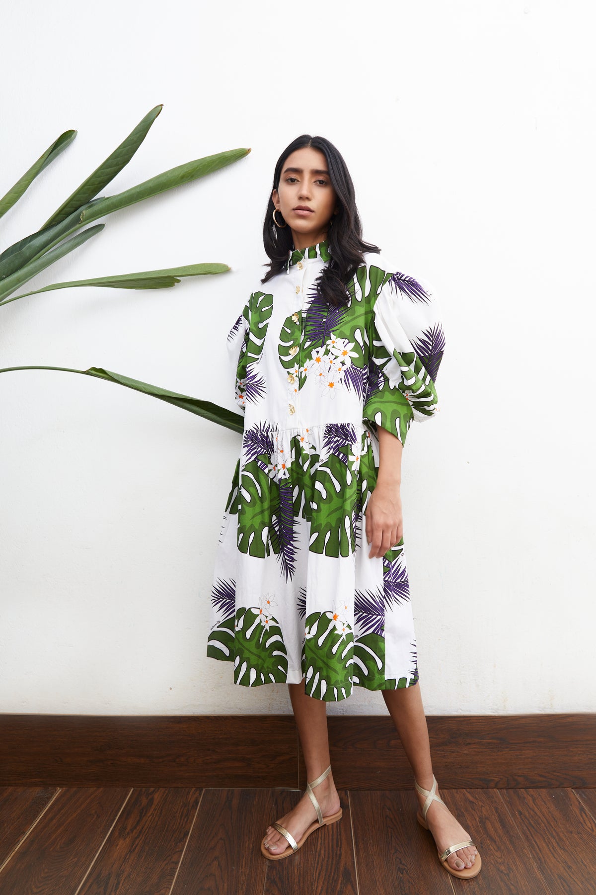 Parijat print flora laura dress
