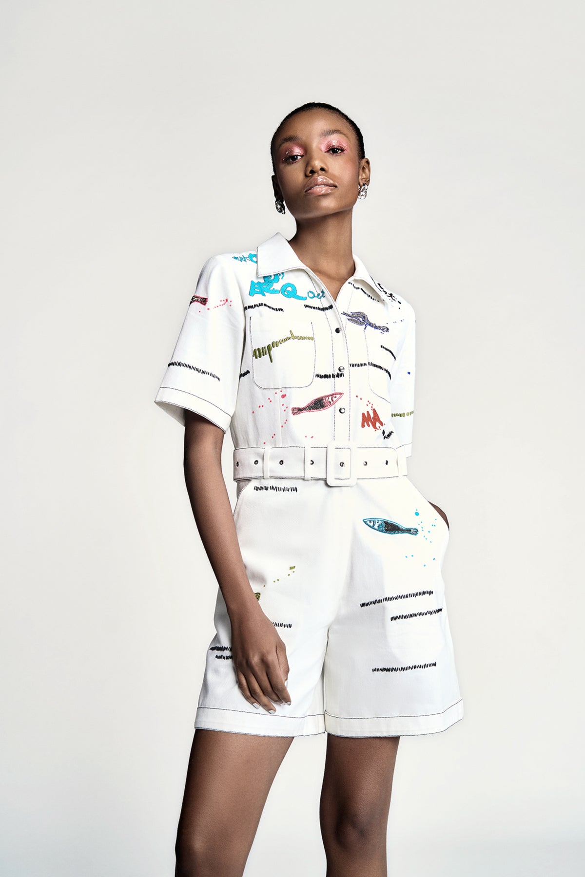 Fish And Prawn Playsuit