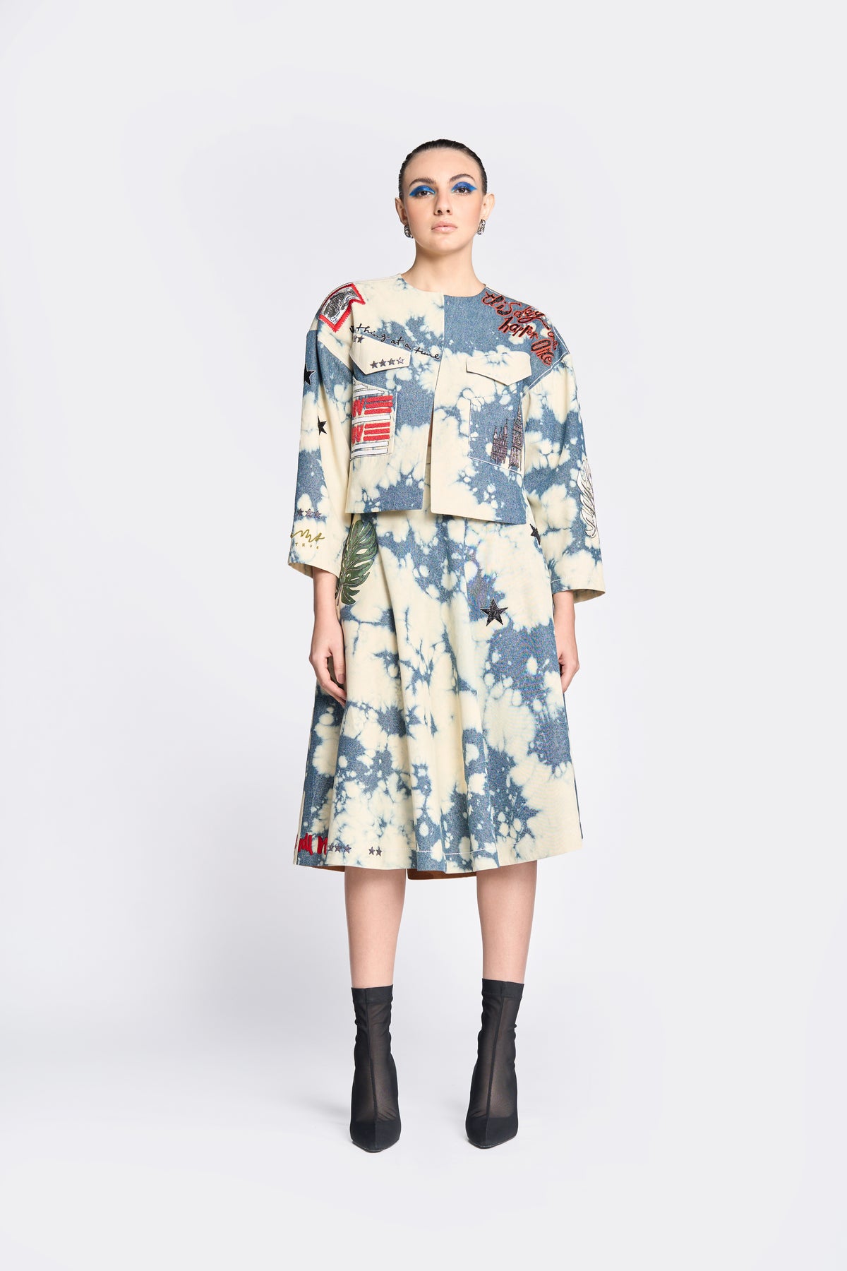 Fish Patch Jacket With Circular Skirt