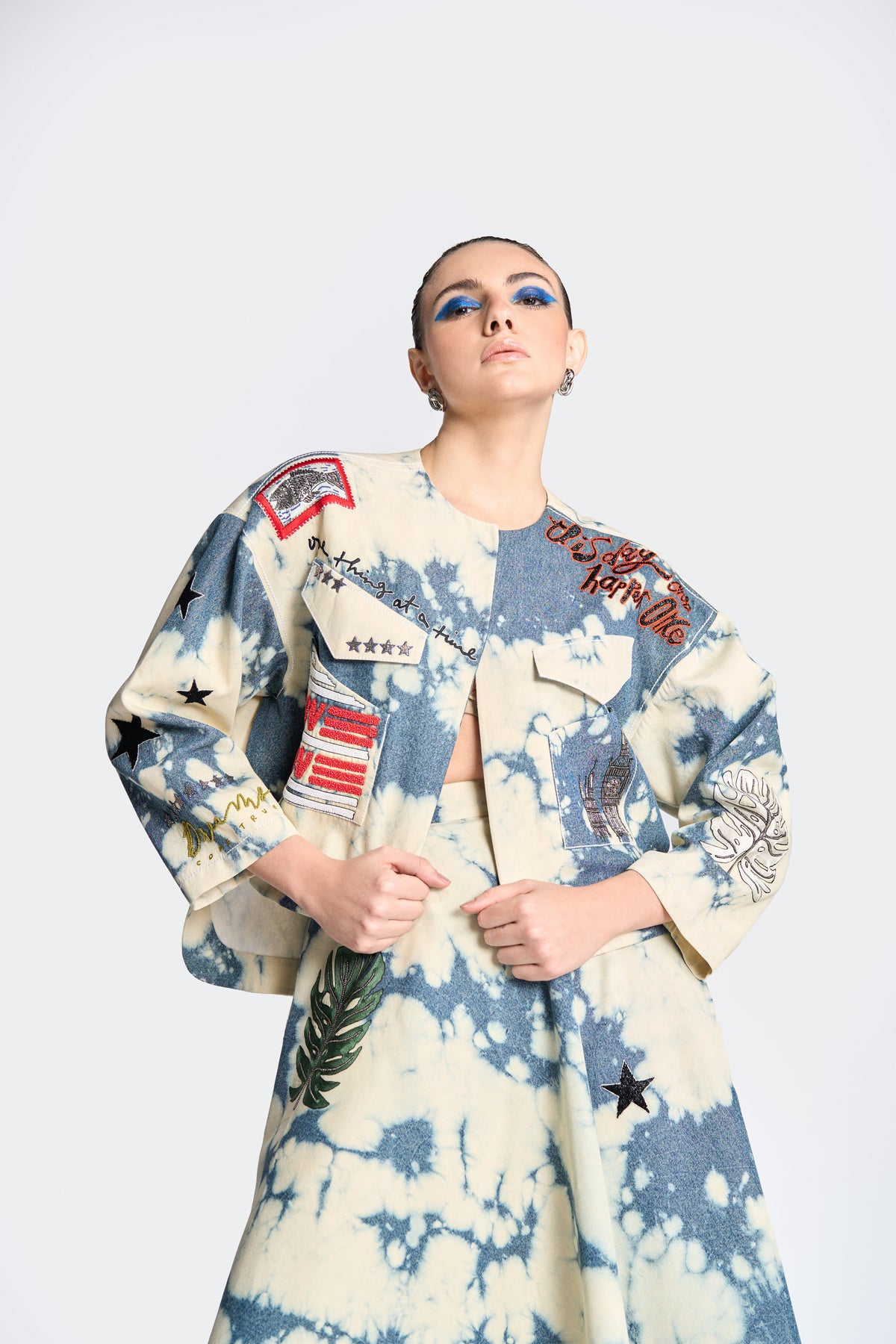 Fish Patch Jacket With Circular Skirt