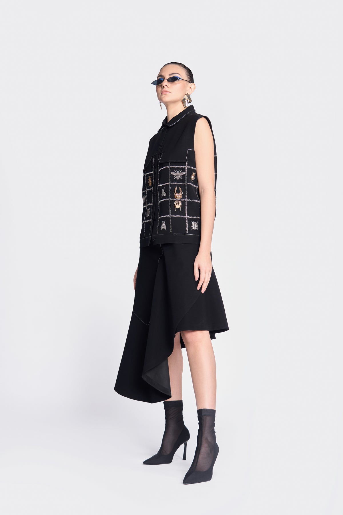 Insect Vest With Asymmetric Skirt
