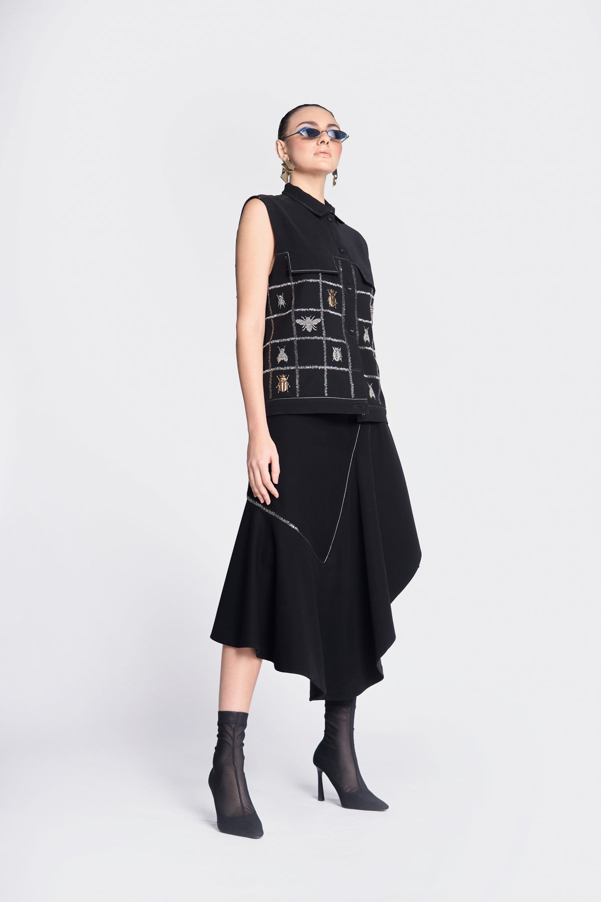 Insect Vest With Asymmetric Skirt