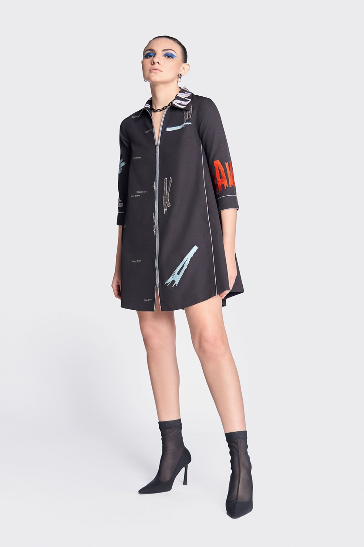 Bloom Side Triangle Shirt Dress