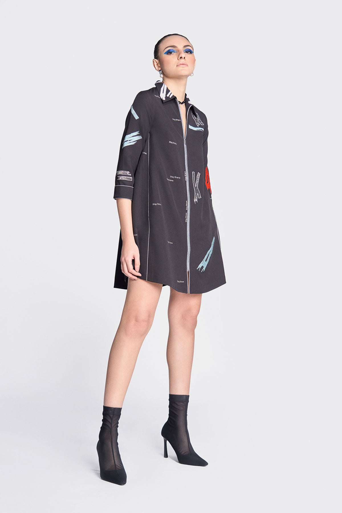 Bloom Side Triangle Shirt Dress