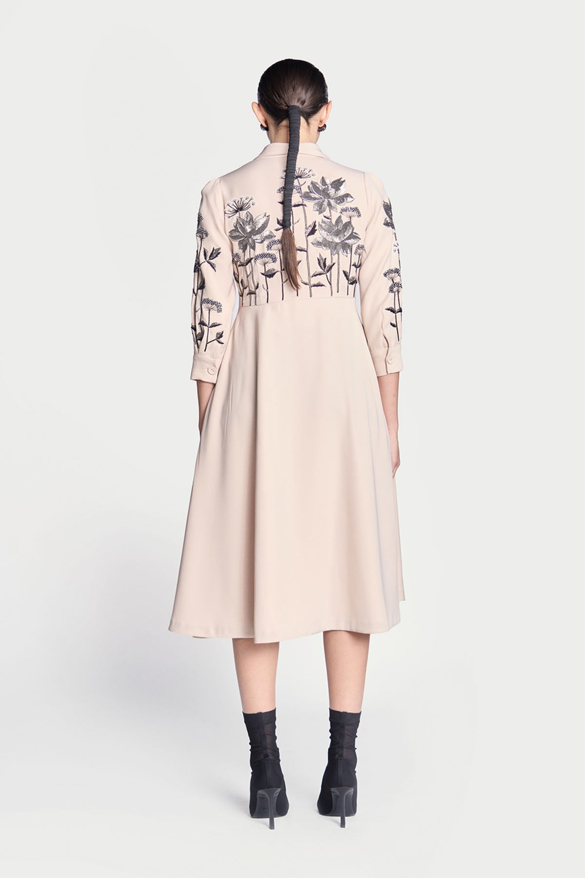 Metallic Lotus Wrap Dress