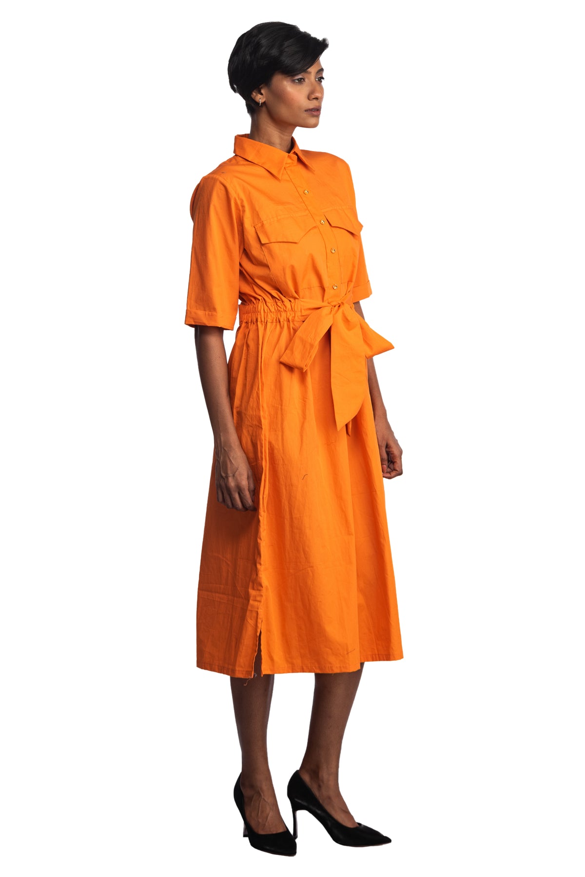 Orange equatorial tie jumpsuit