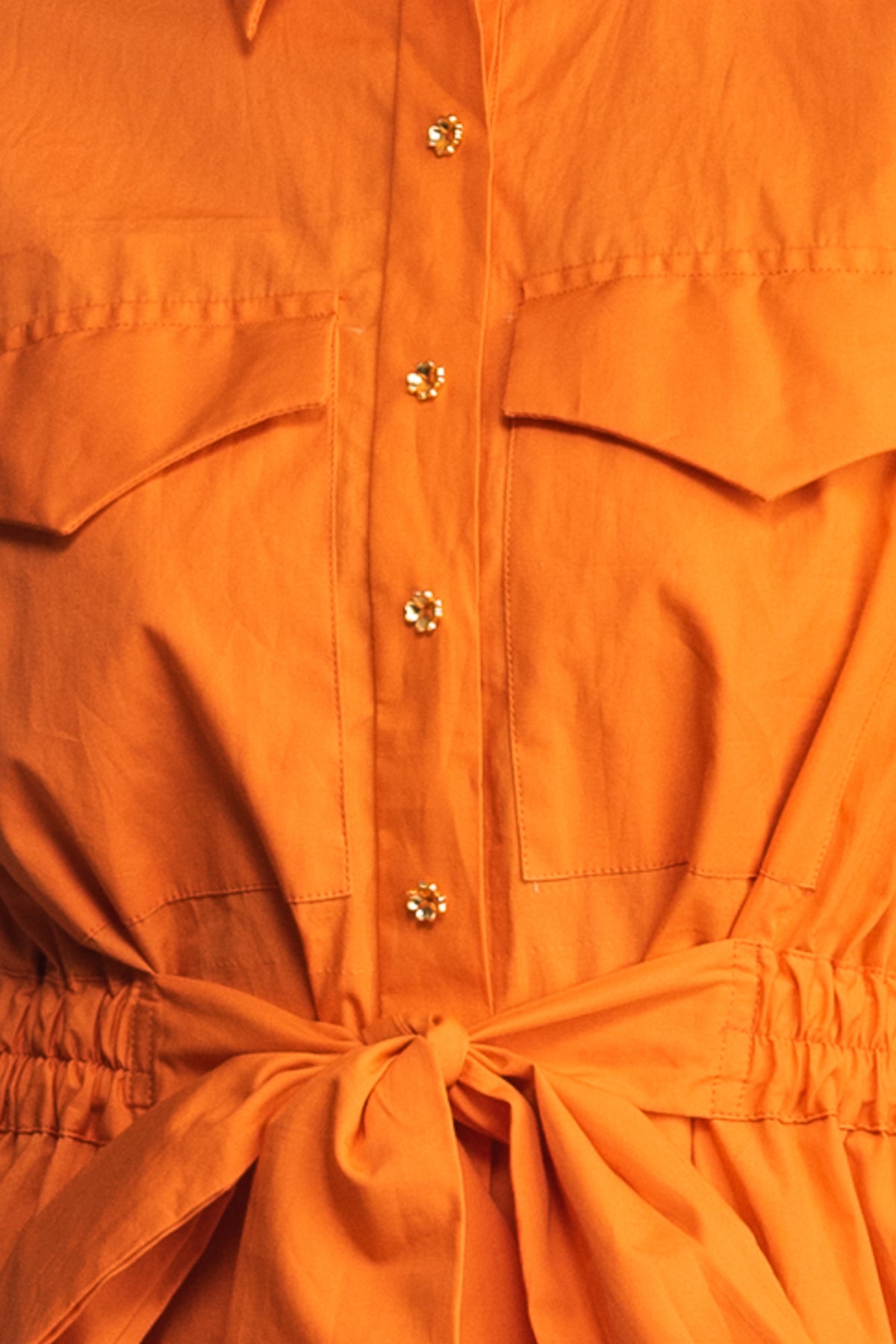 Orange equatorial tie jumpsuit