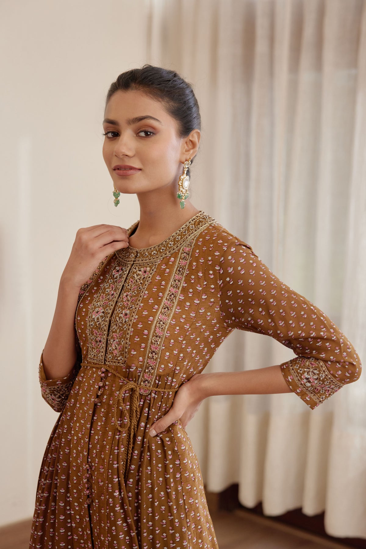 Brown Anarkali Set