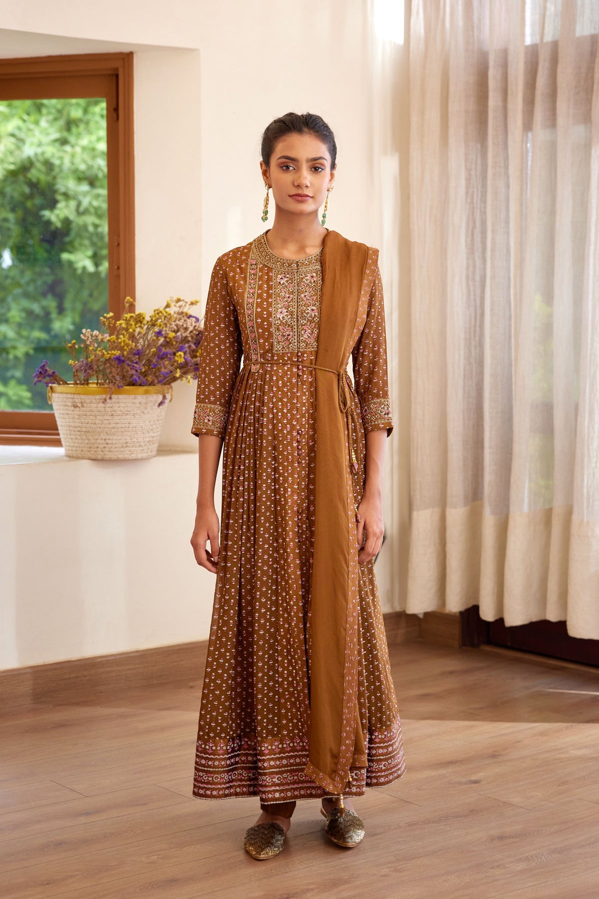 Brown Anarkali Set