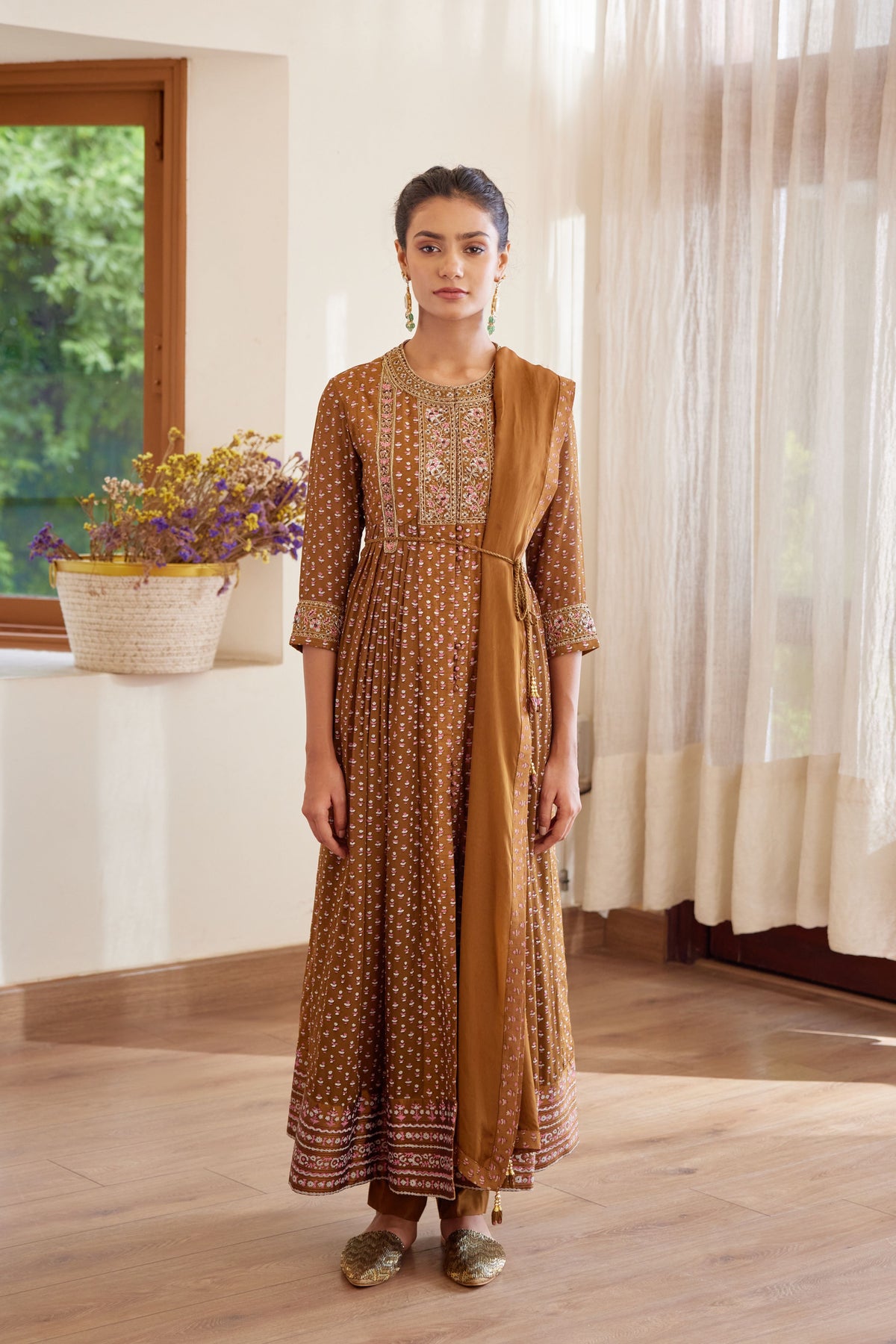Brown Anarkali Set