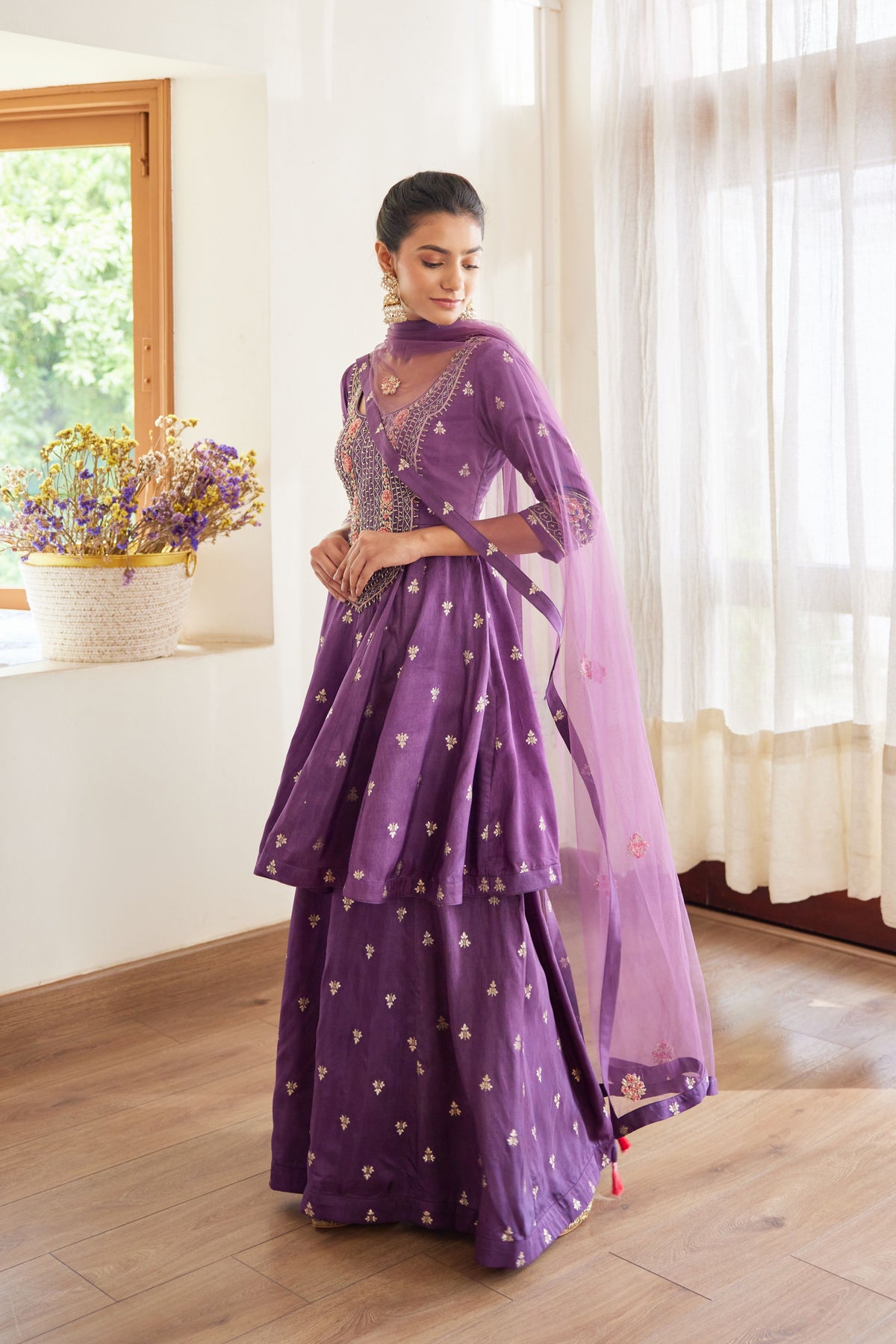Wine Sharara Set