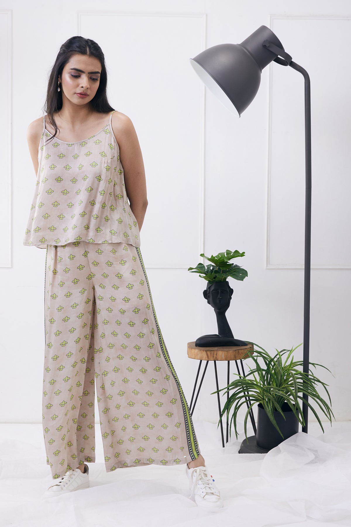 Ela Printed Co-ord Set With  Jacket