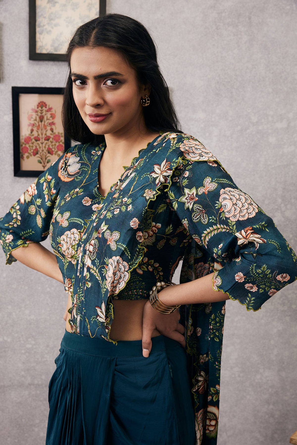 Mehr Cutwork Pre-draped Saree