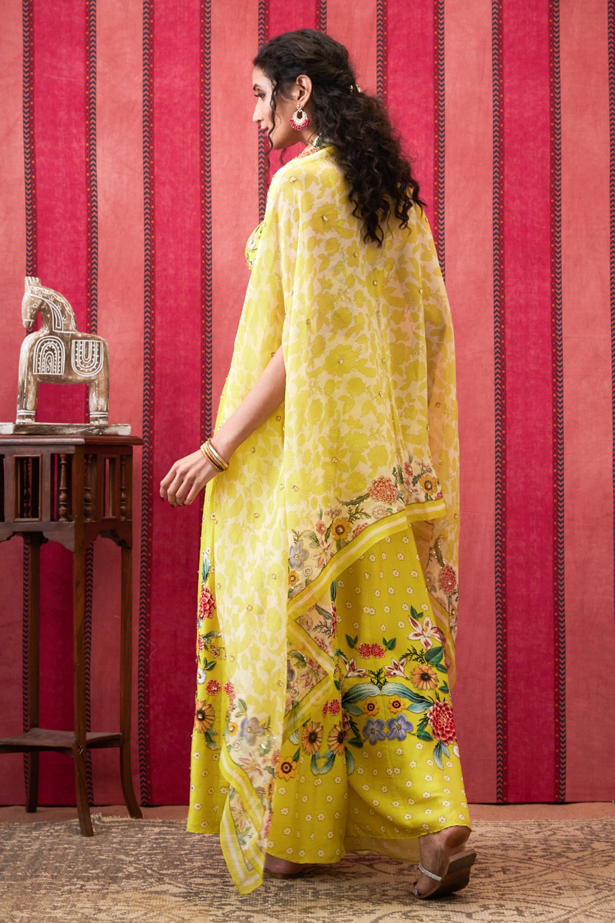 Gulista Embroidered Co-ord Set With Cape