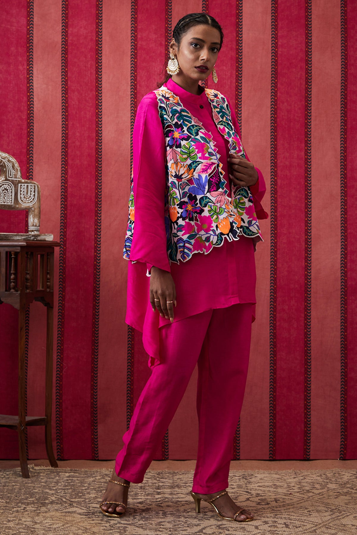 Zinnia Co-ord Set With Applique Jacket