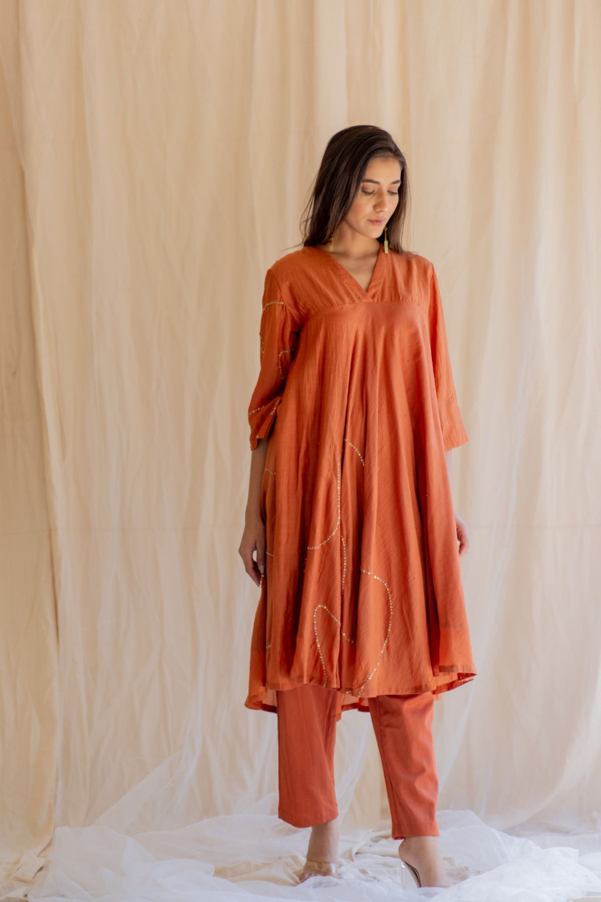 Rust maheem kurta set