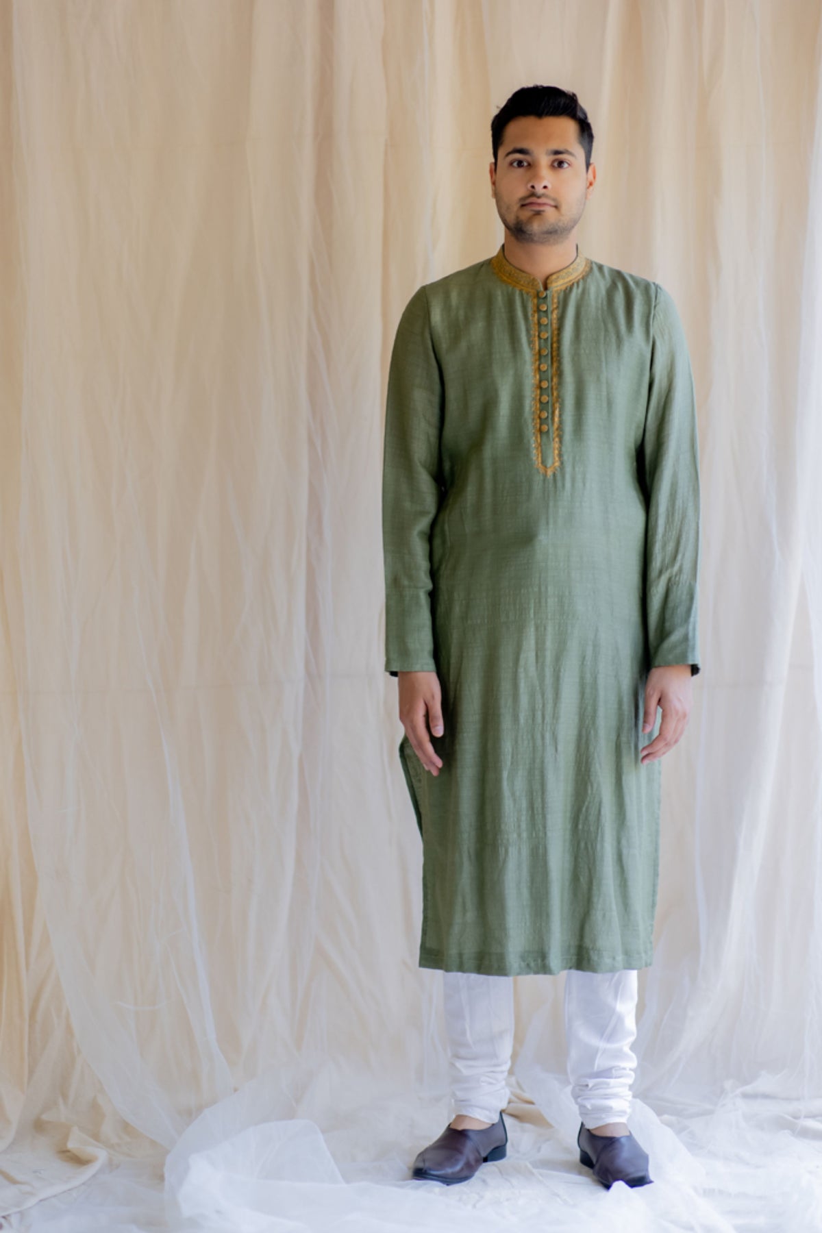 Olive nawab kurta