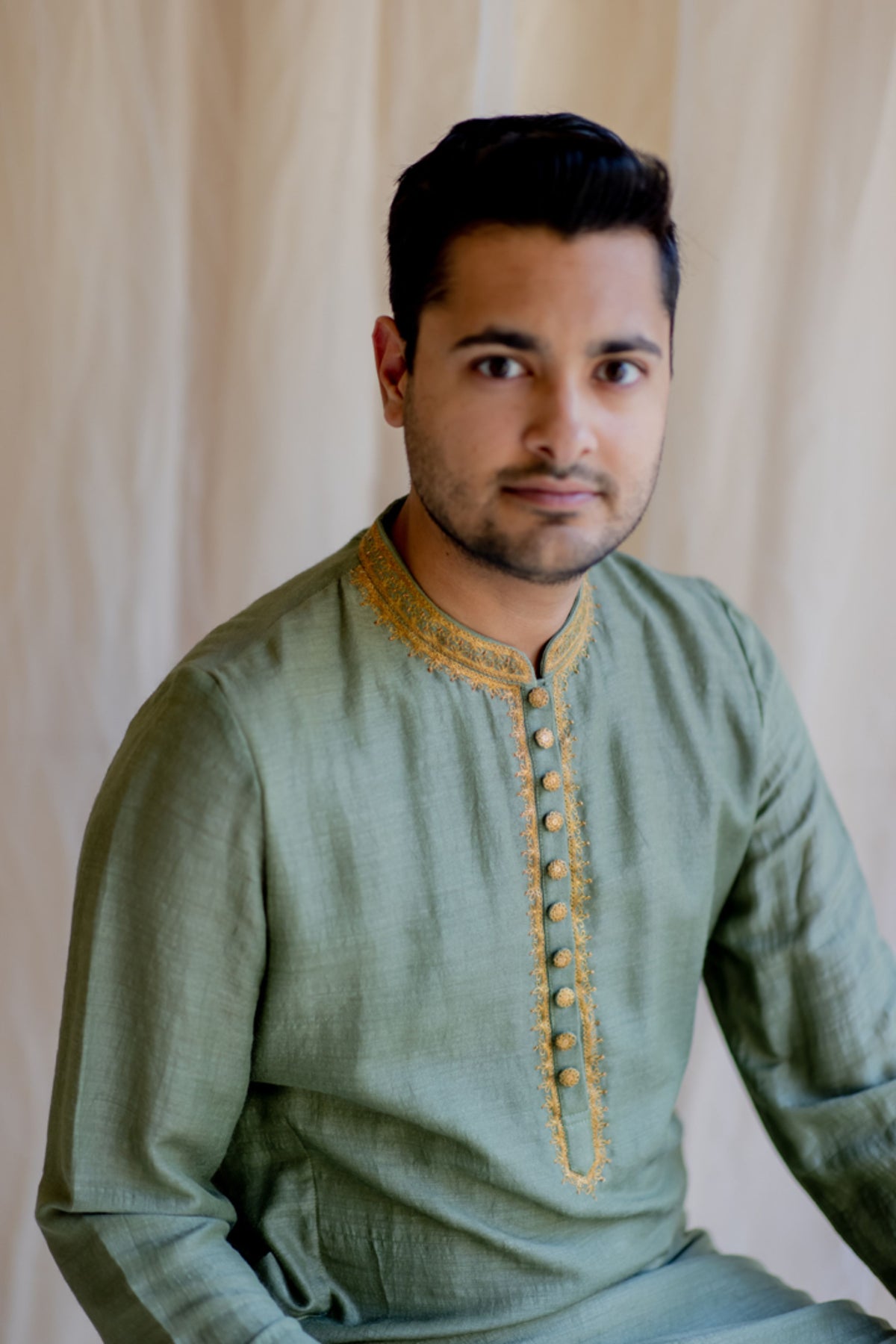 Olive nawab kurta