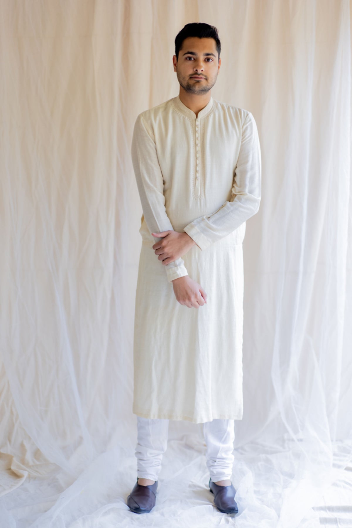 Ivory white nawab kurta