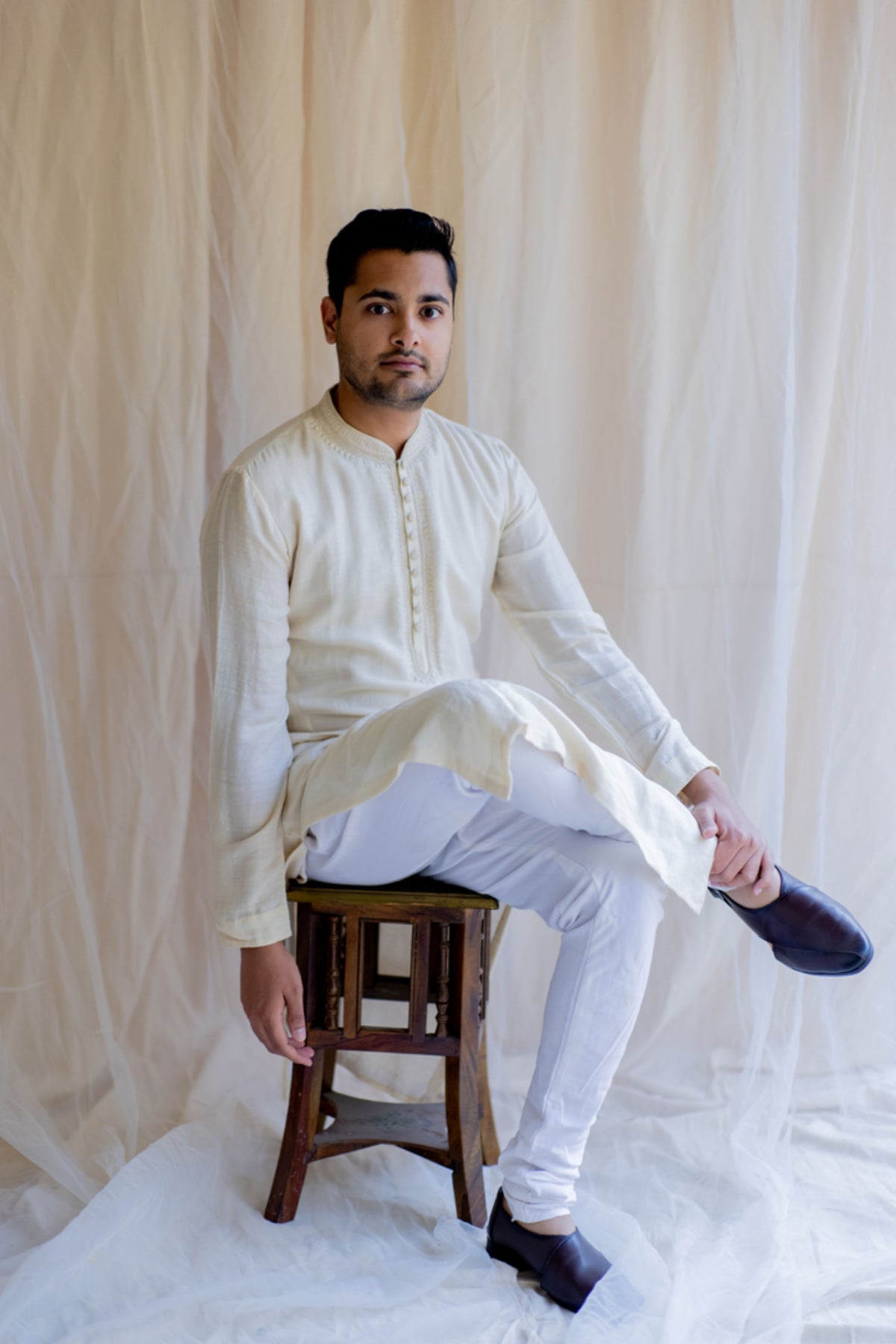 Ivory white nawab kurta