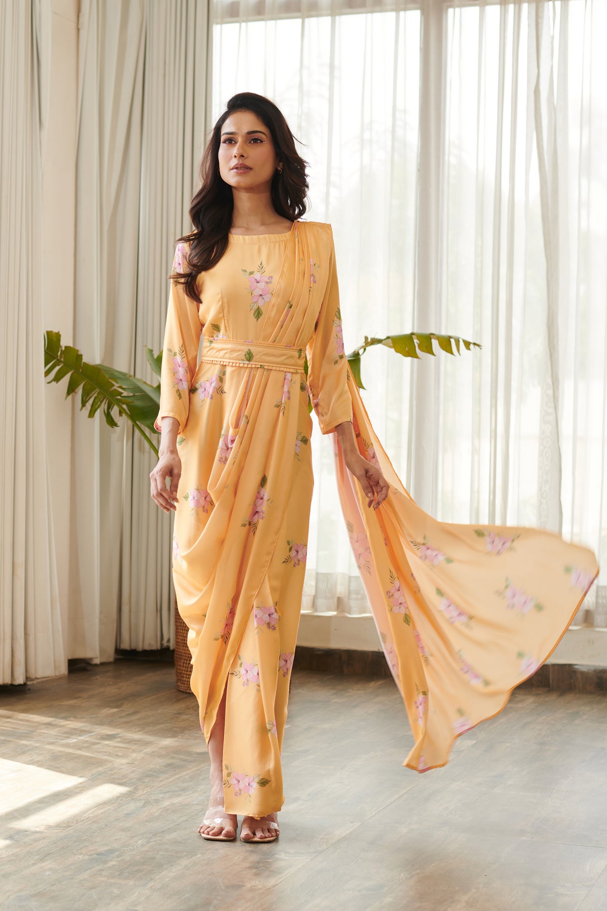 Jasmine Yellow Saree Dress