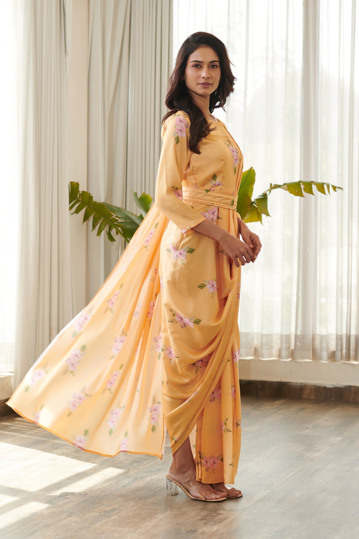 Jasmine Yellow Saree Dress