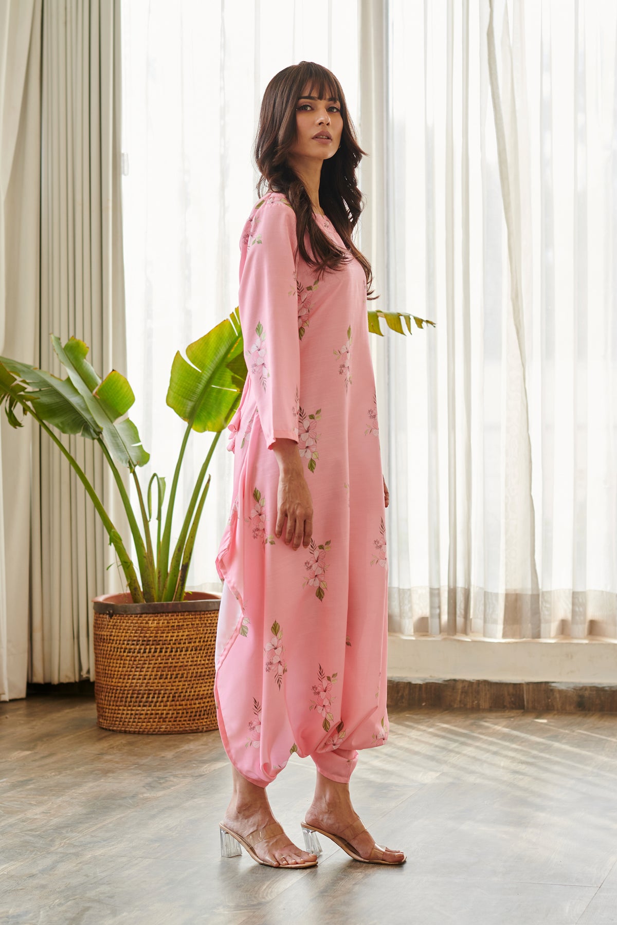 Taffy Pink Dhoti Jumpsuit