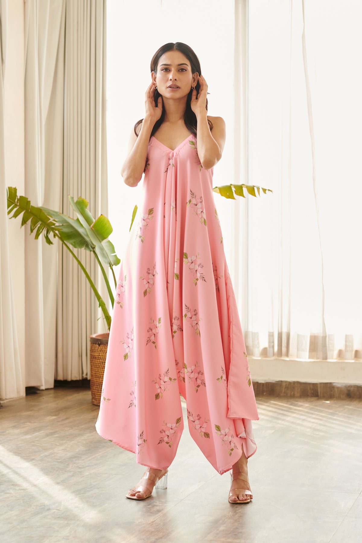 Taffy Pink Palazzo Jumpsuit