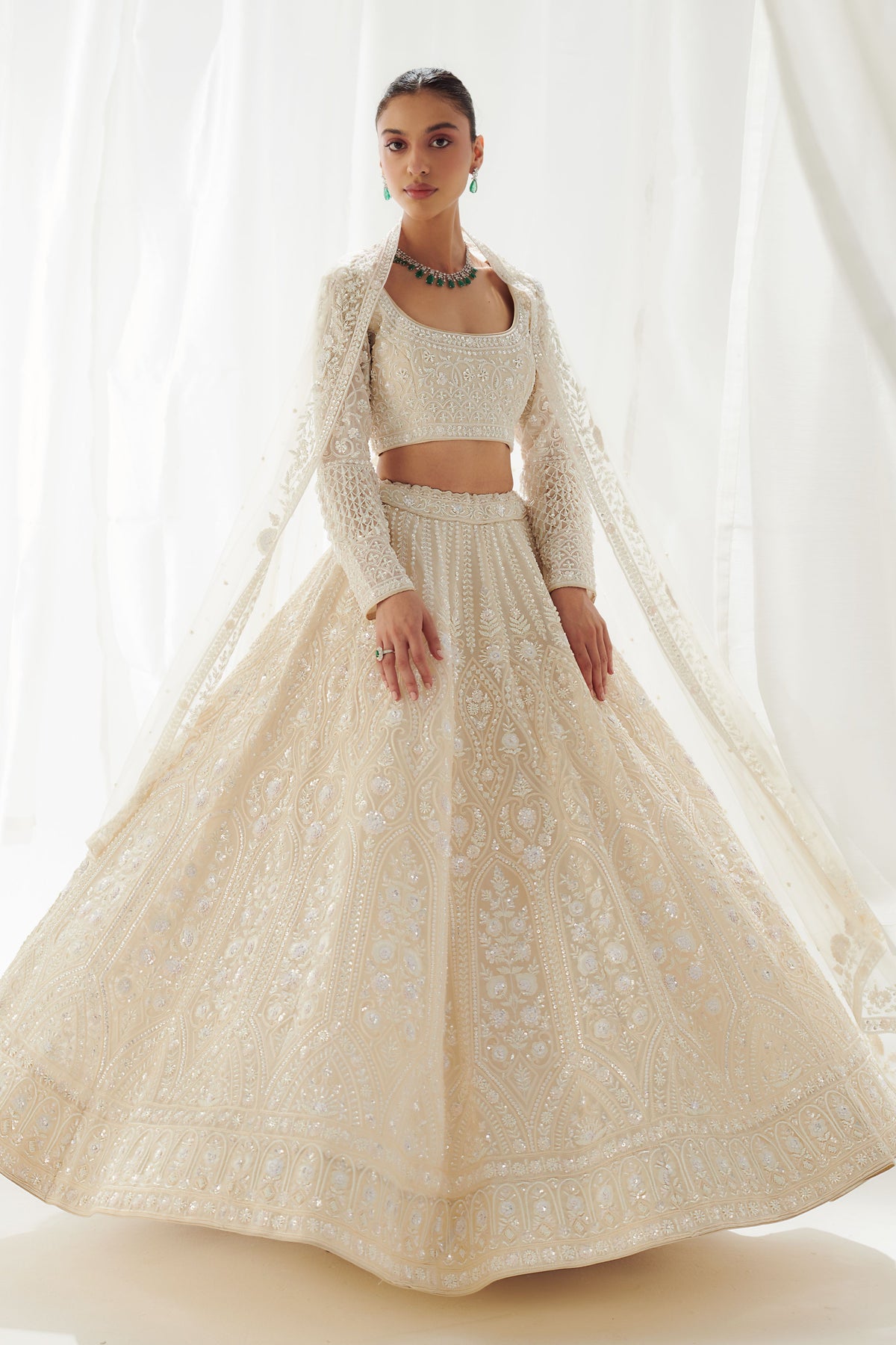 White Organza Lehenga  Set