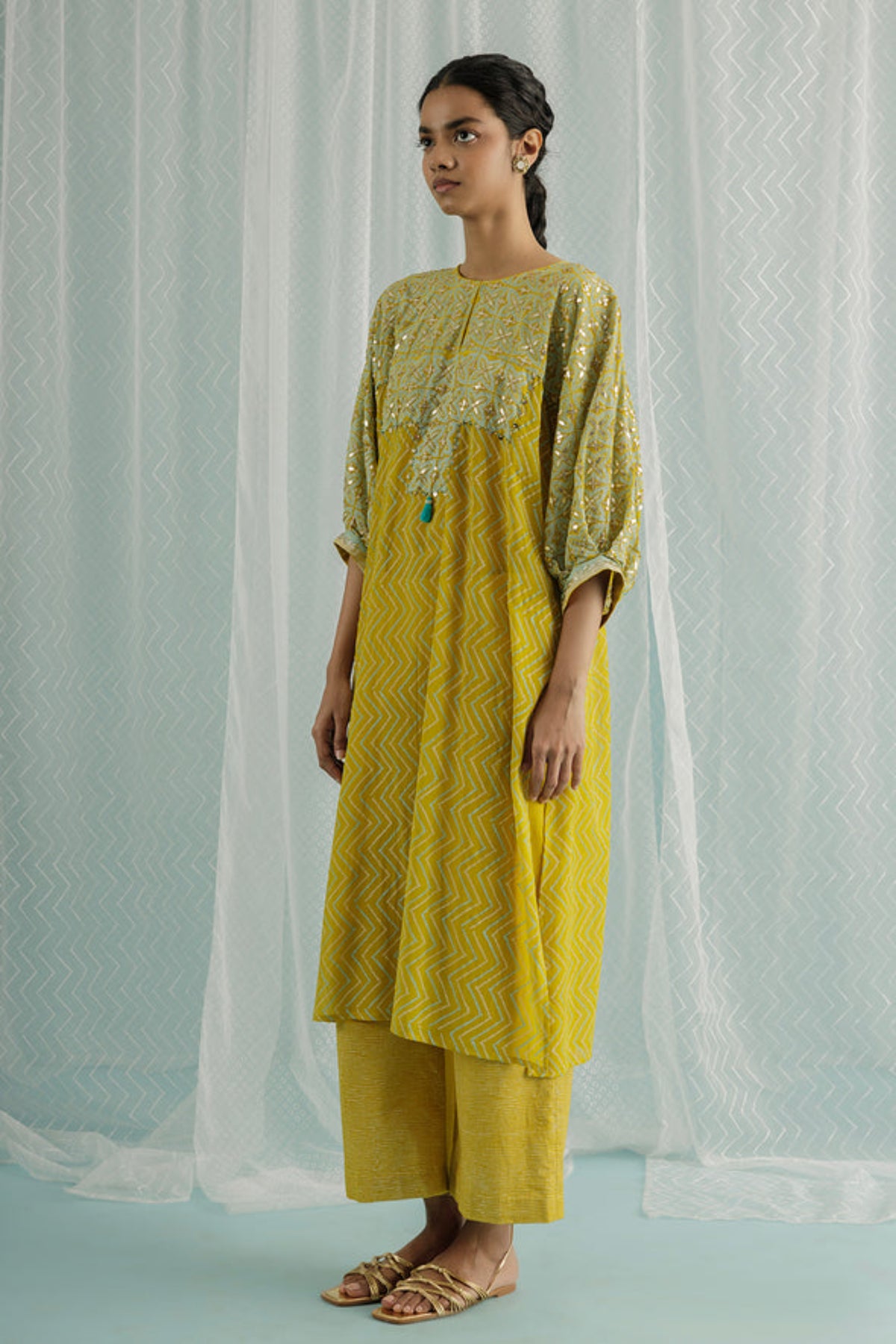 Canary Choga Kurta Set