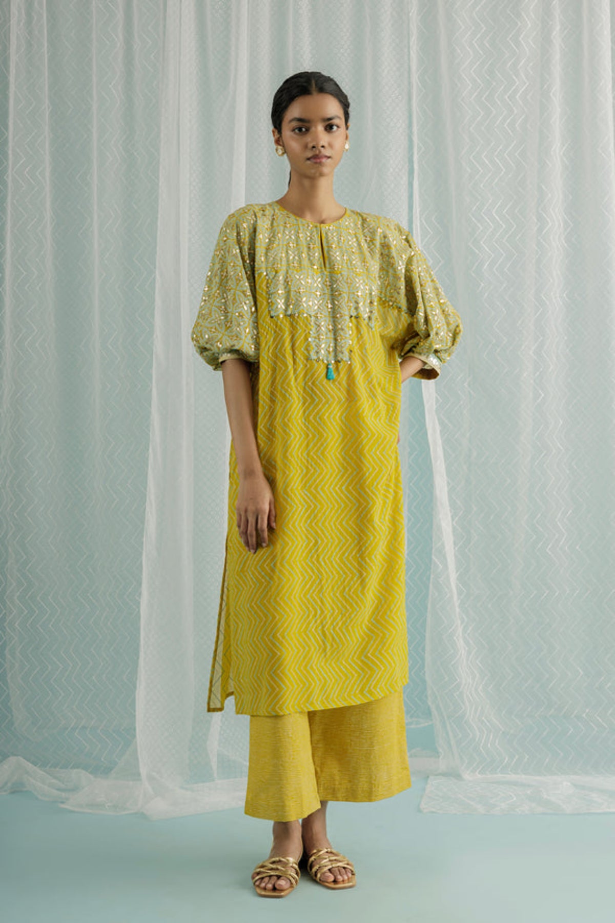Canary Choga Kurta Set