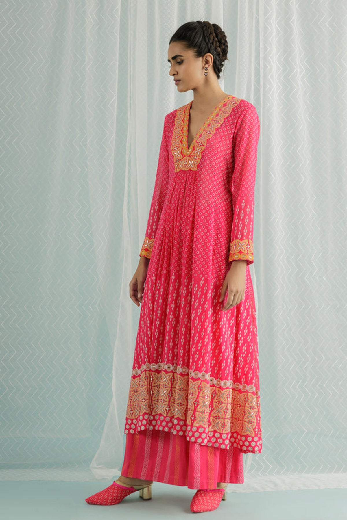 Fuschia Noa Anarkali Set