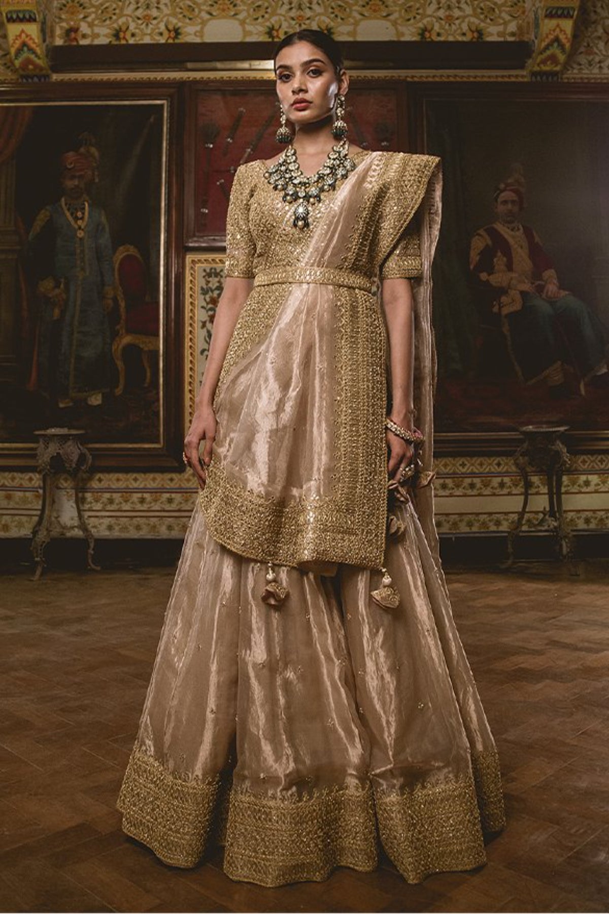 Dull Gold Lehenga Set