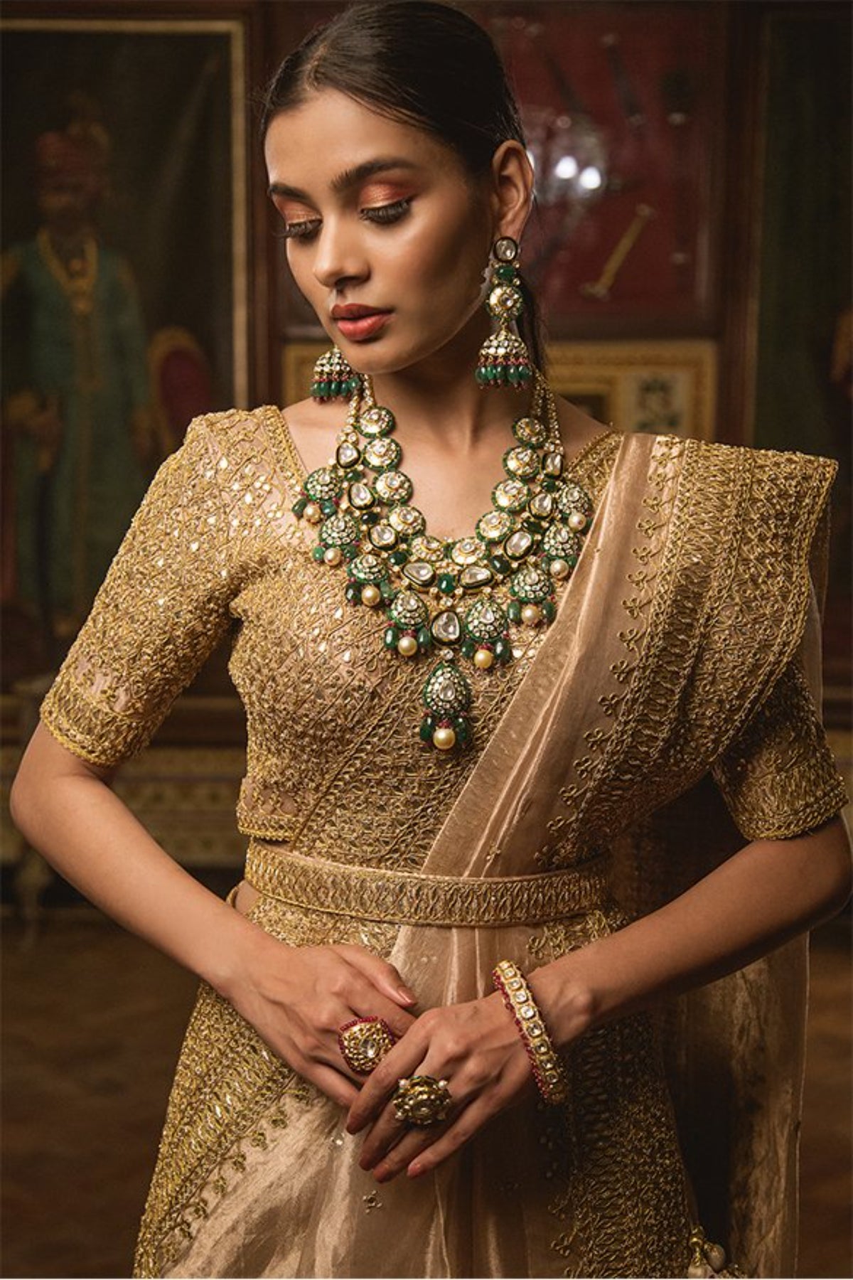 Dull Gold Lehenga Set