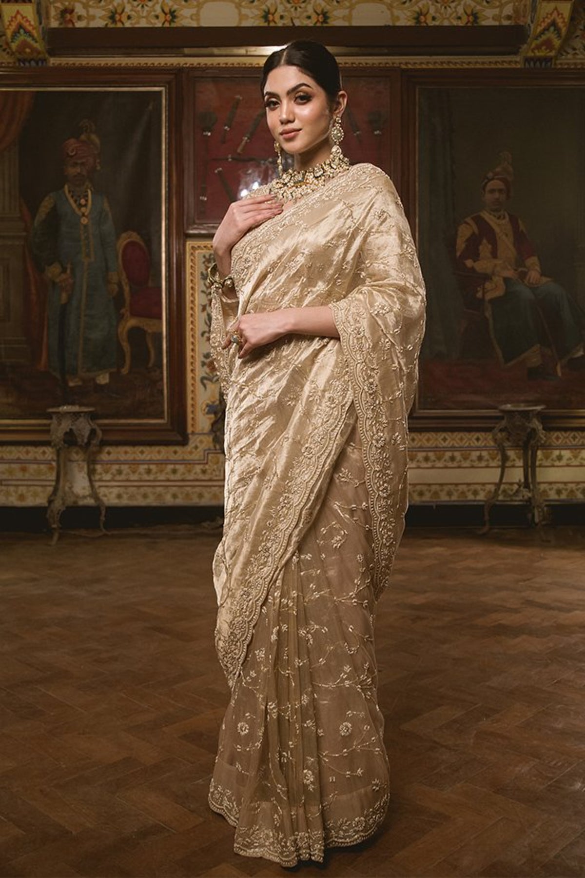 Chandan Tissue Saree Set