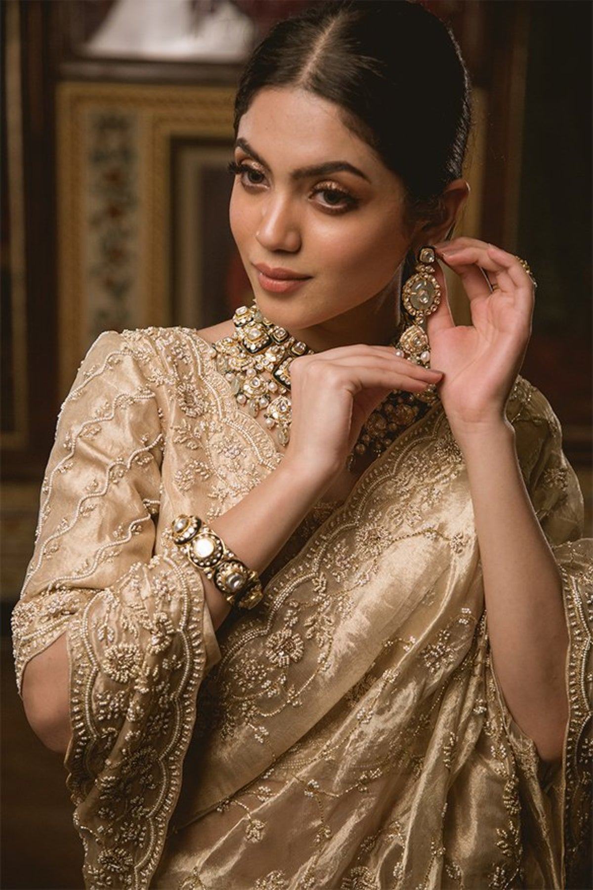 Chandan Tissue Saree Set