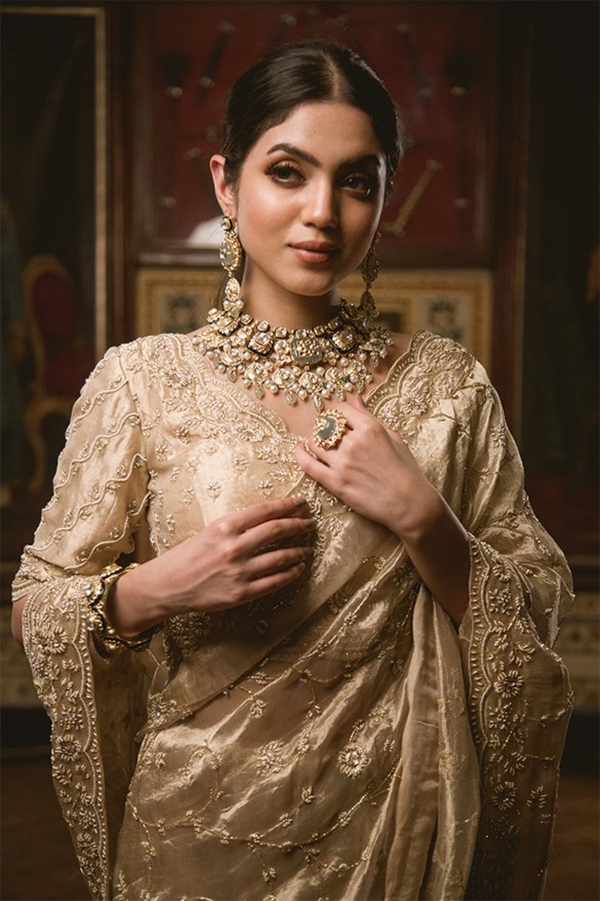 Chandan Tissue Saree Set