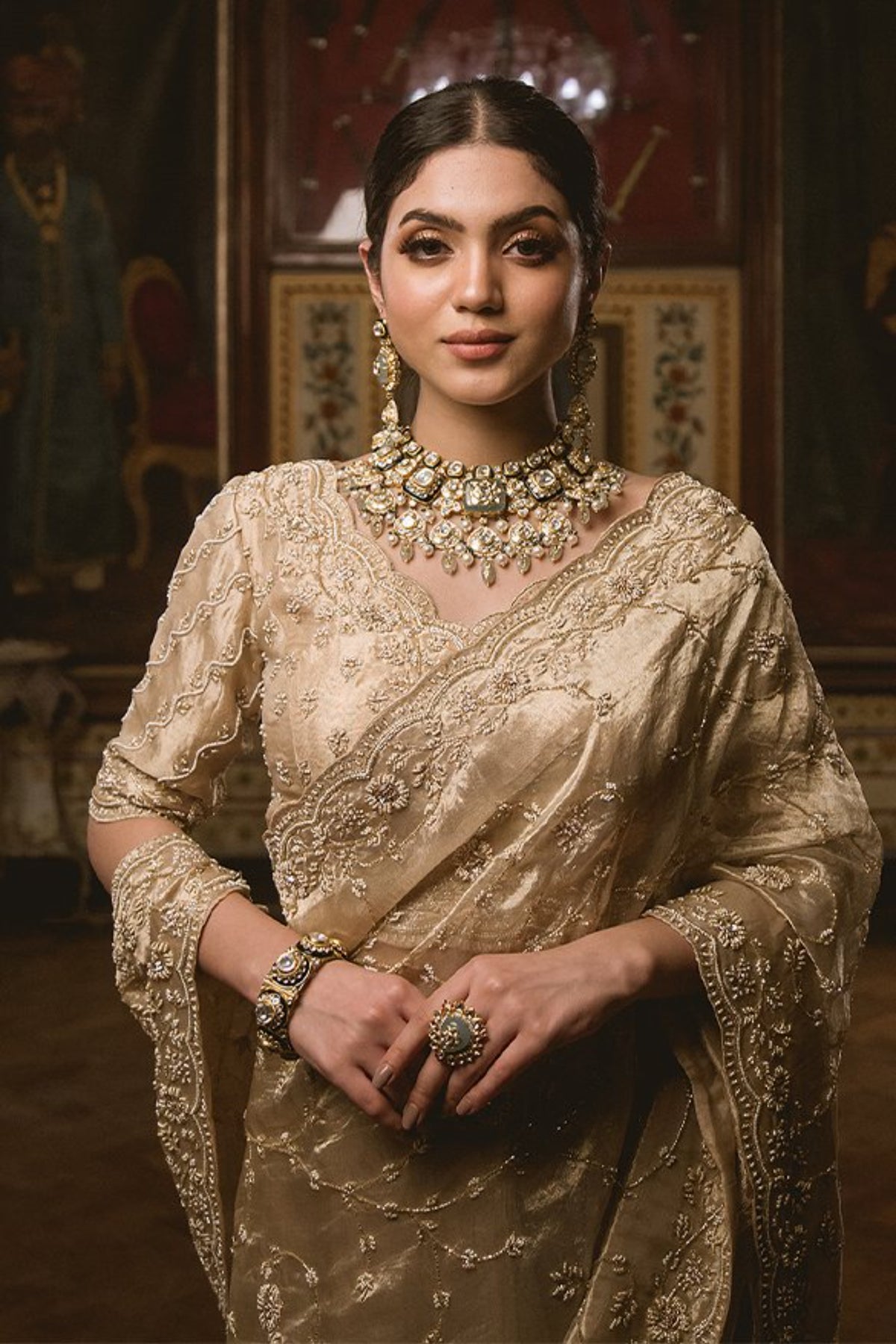 Chandan Tissue Saree Set