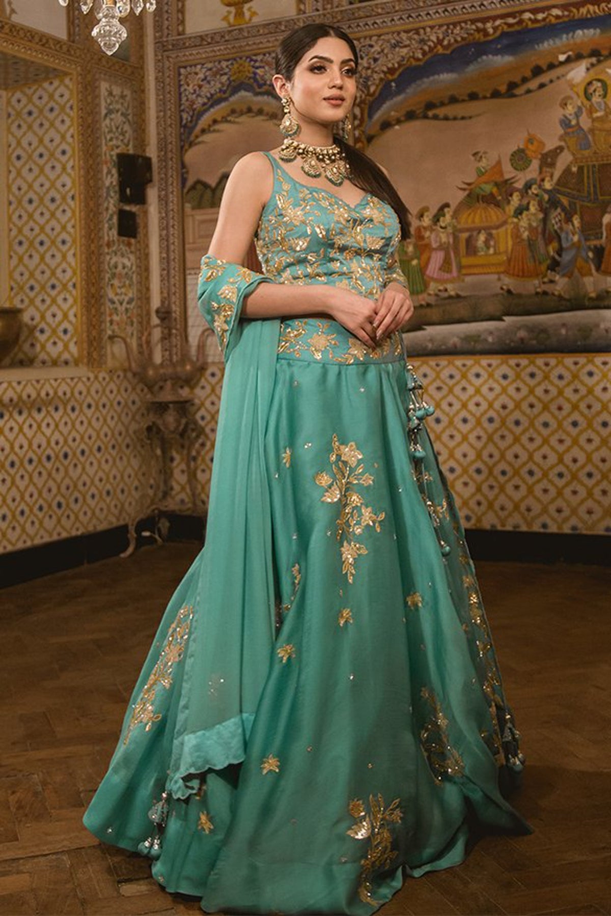 Sea Blue Lehenga Set