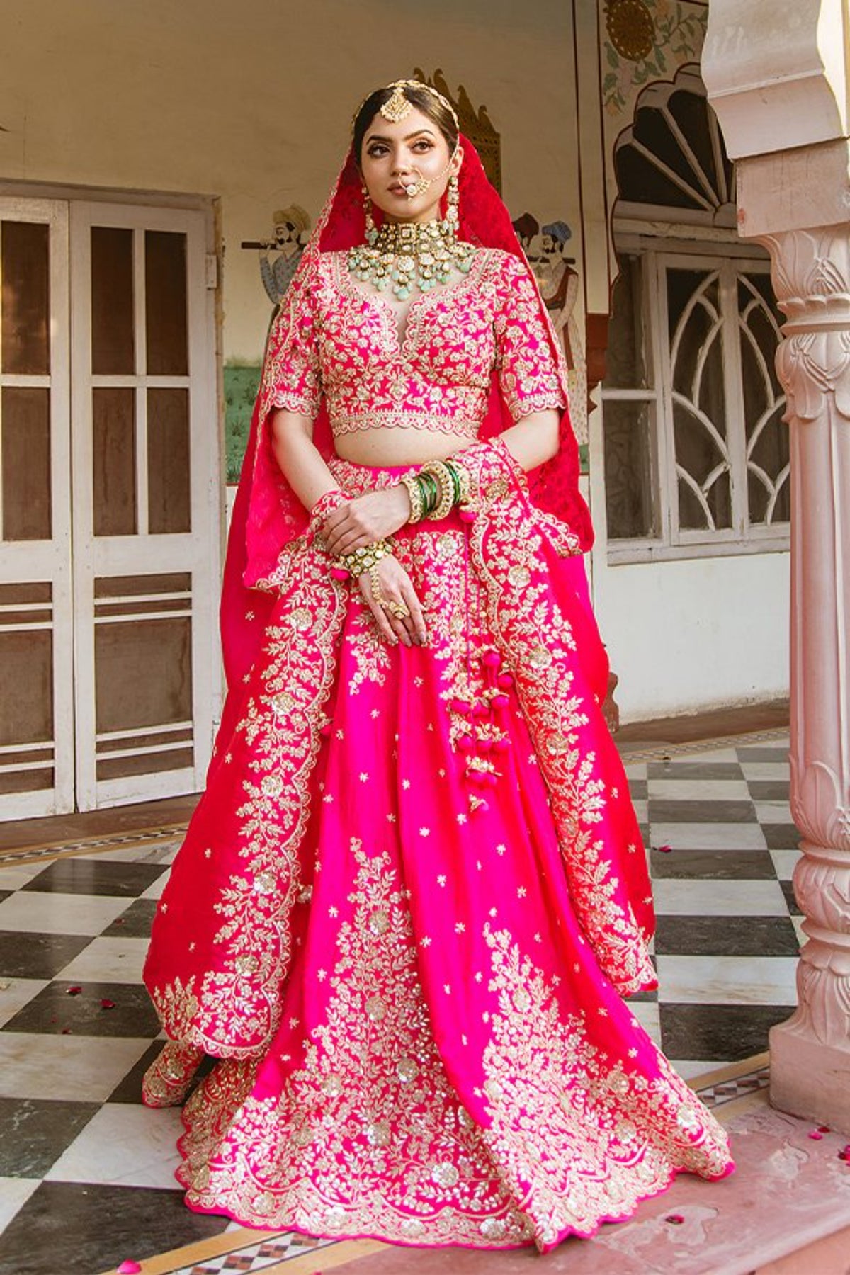 Strawberry Pink Marori Work Ehenga Set