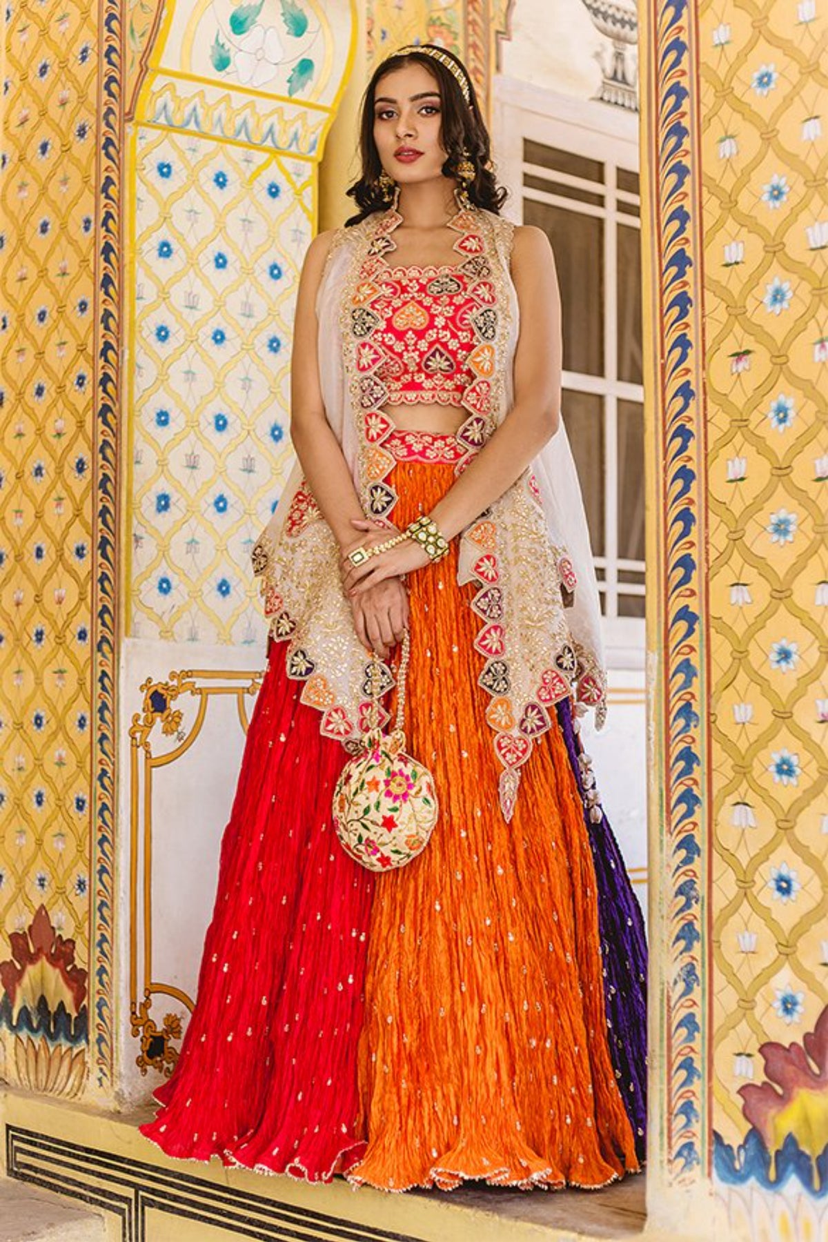 Multi Crash Lehenga Set