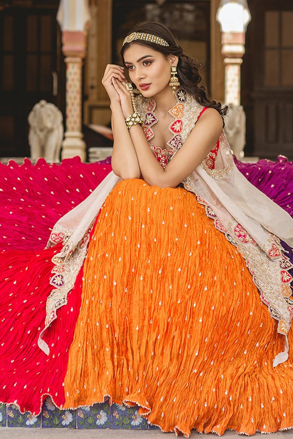 Multi Crash Lehenga Set