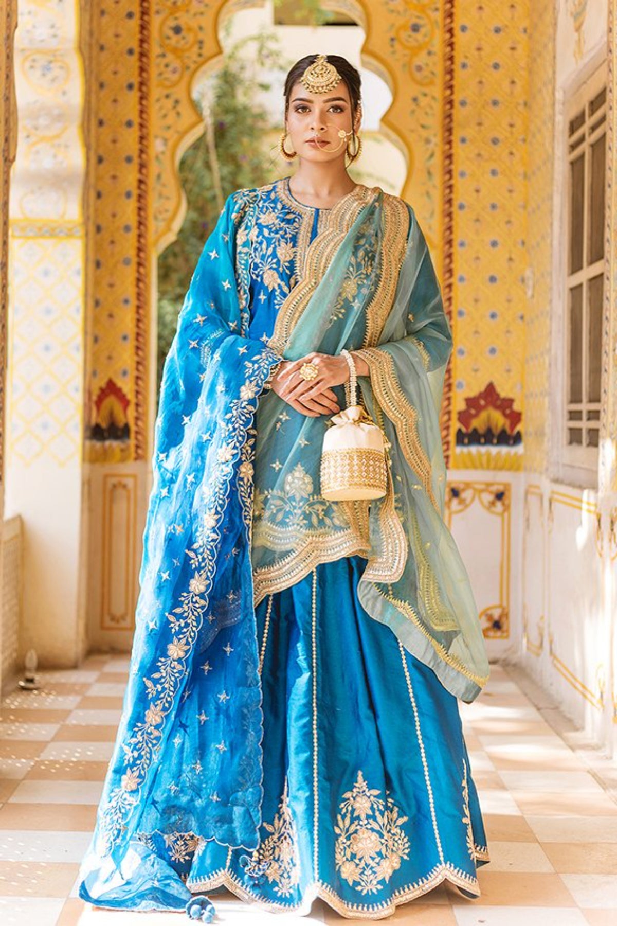 Teal Blue Lehenga Set