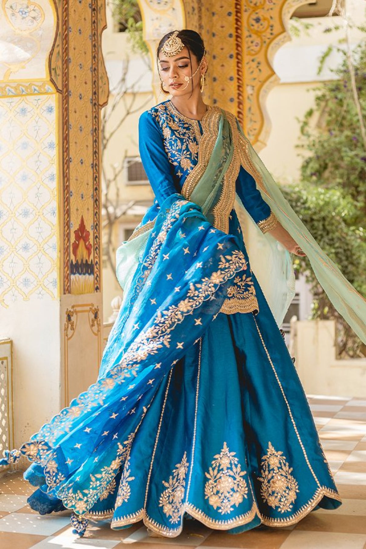 Teal Blue Lehenga Set