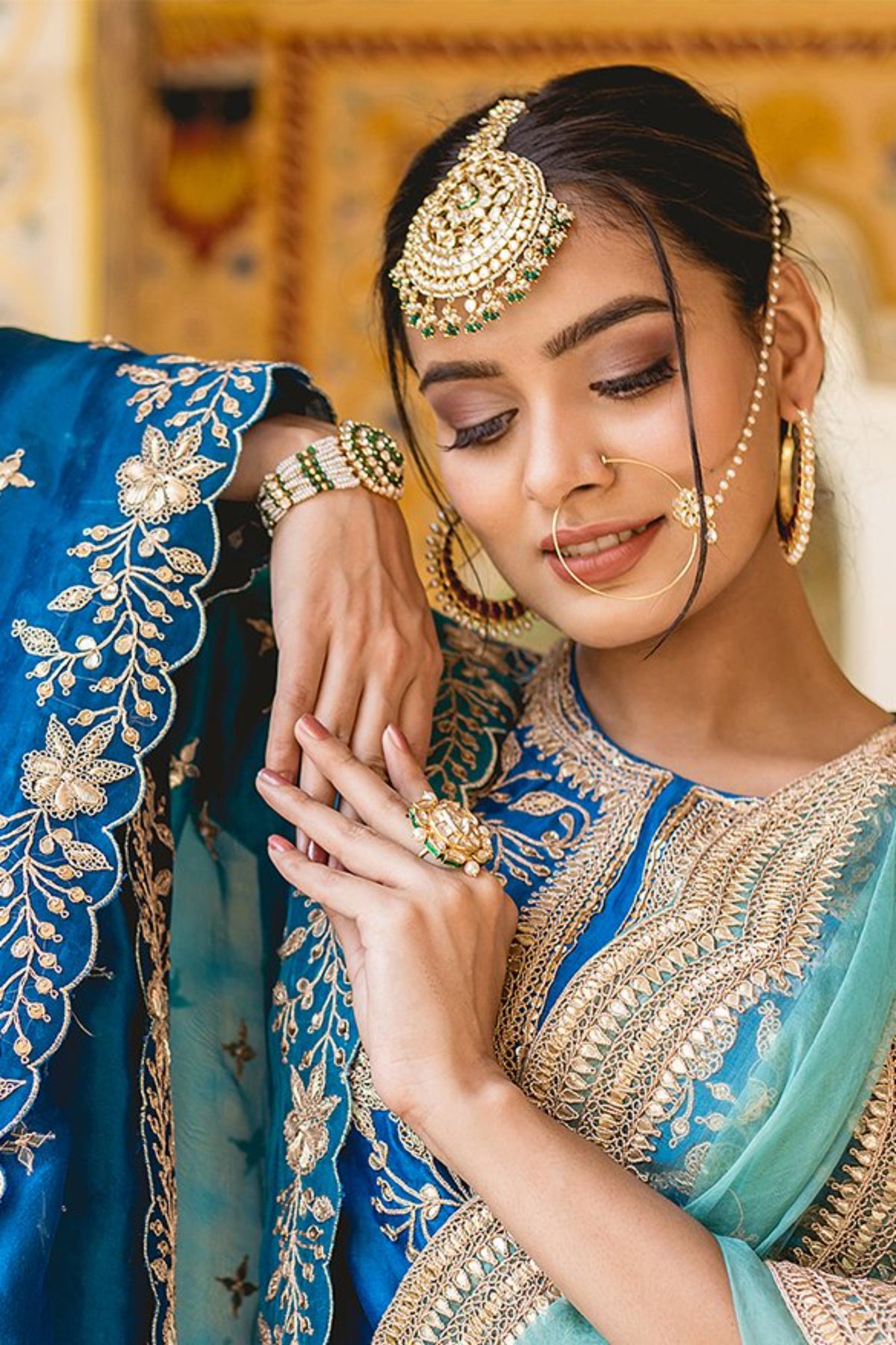 Teal Blue Lehenga Set