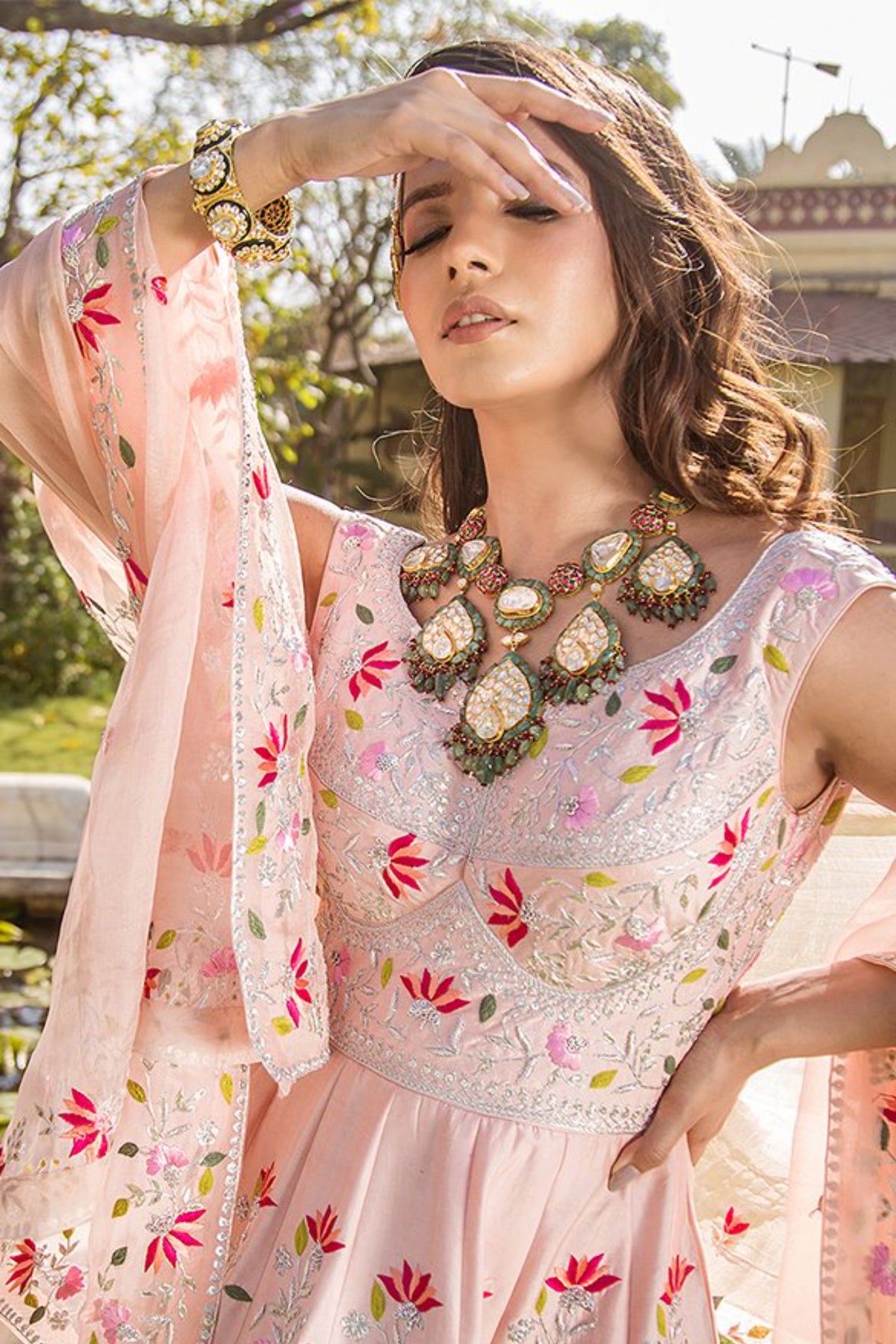 Soft Peach Gown With Dupatta