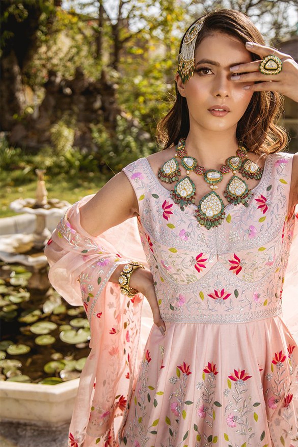 Soft Peach Gown With Dupatta