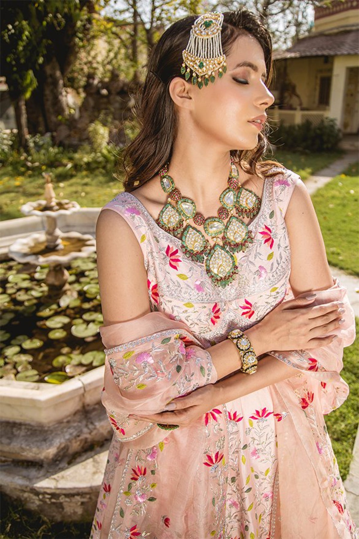 Soft Peach Gown With Dupatta