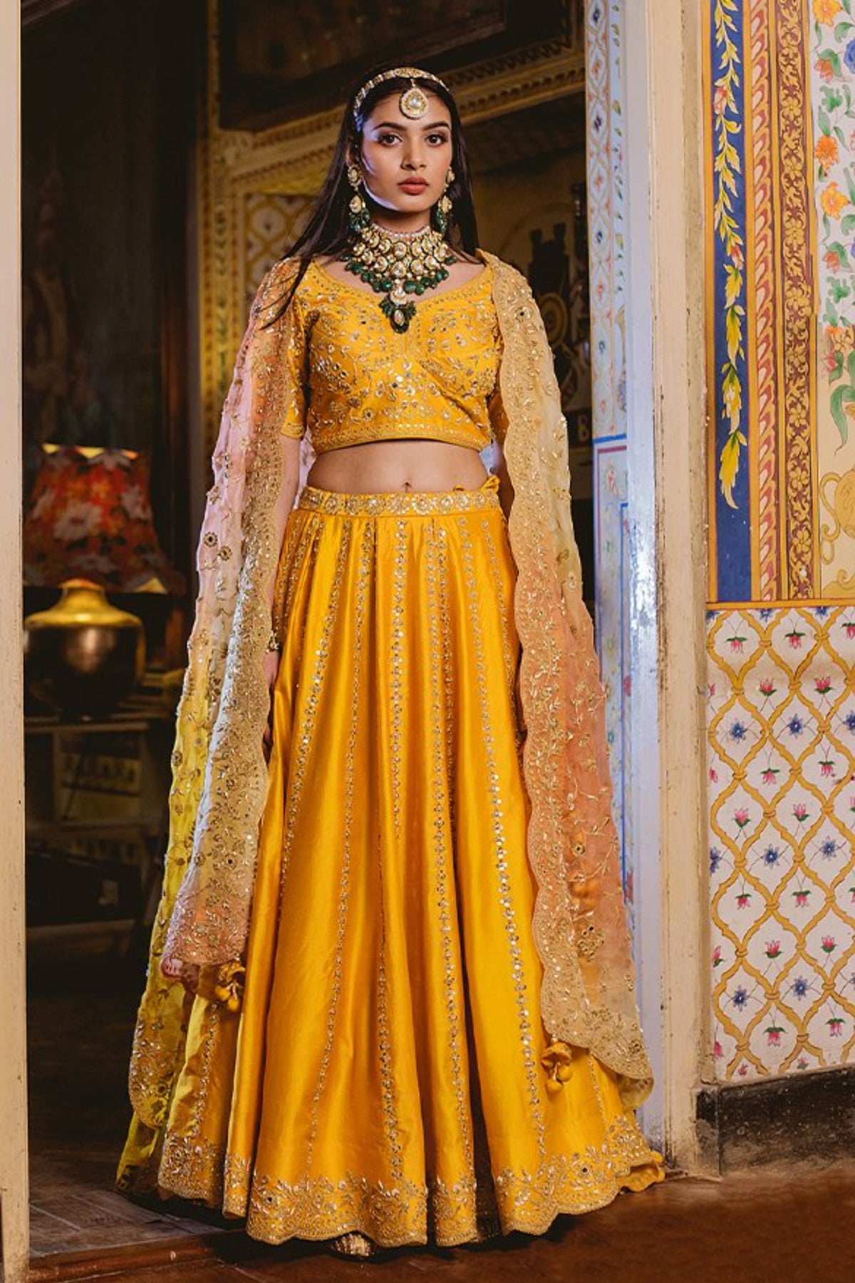 Mustard Yellow Lehenga Set