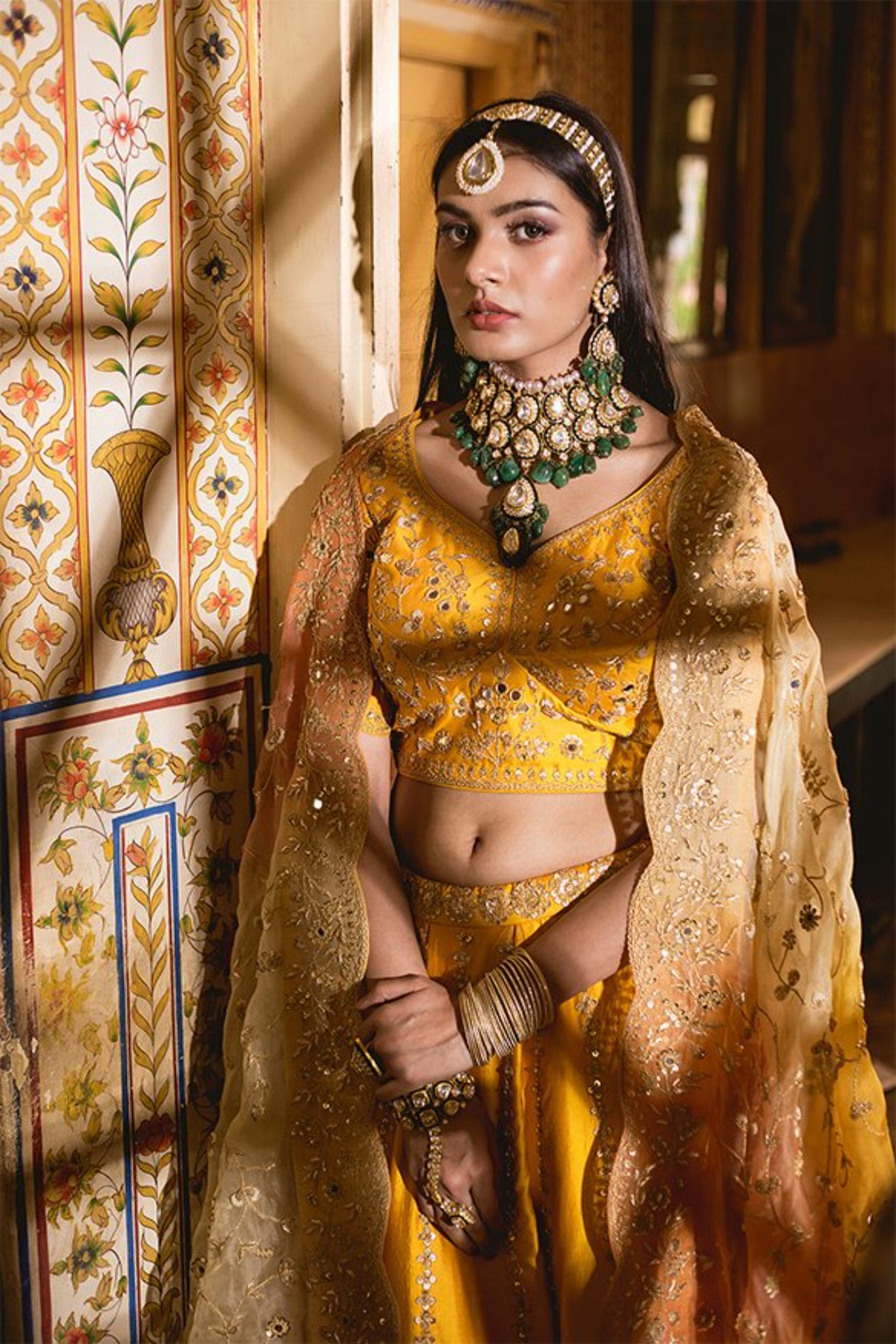 Mustard Yellow Lehenga Set